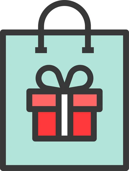 Boîte Icône Cadeau Noël Dans Style Filledoutline — Image vectorielle