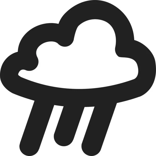 Regenwetter Bewölkt Ikone Umriss Stil — Stockvektor