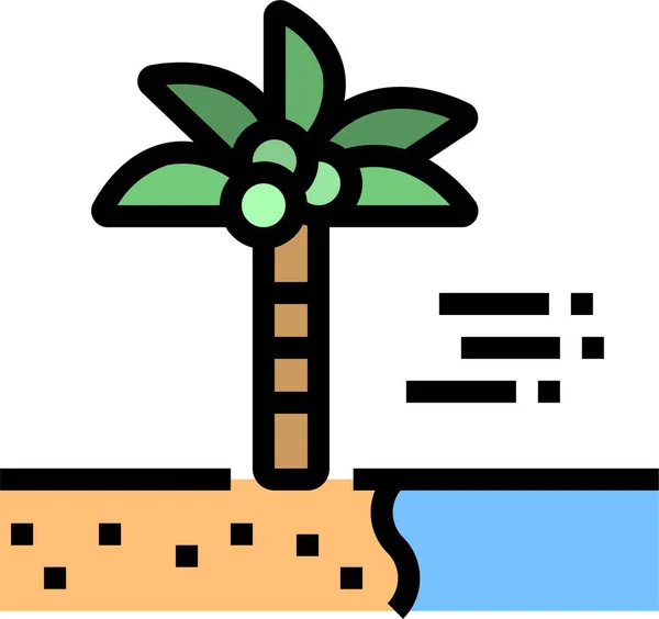 Playa Coco Icono Del Mar Estilo Filledoutline — Vector de stock