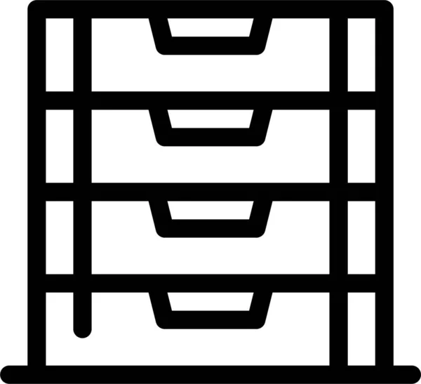 Dokument Schublade Schule Ikone — Stockvektor