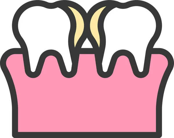 Ícone Odontologia Cavidade Dentária Estilo Esboço Preenchido — Vetor de Stock