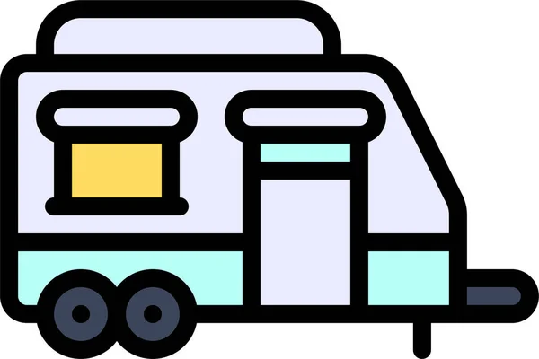 Icono Viaje Del Vehículo Transporte Estilo Filledoutline — Vector de stock