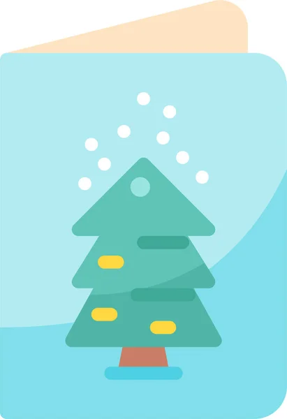 Cartes Icône Invitation Noël Dans Style Plat — Image vectorielle
