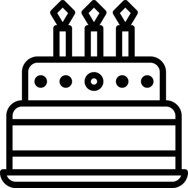Иконка Торта День Рождения Пекарни Стиле Наброска — стоковый вектор