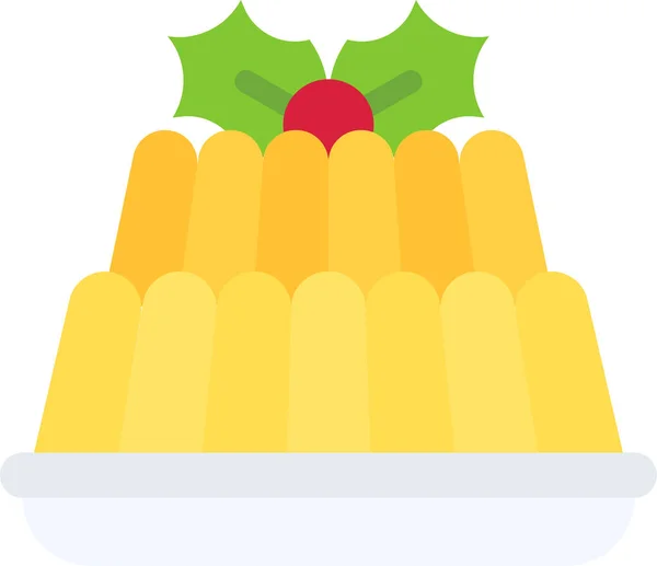 Pudín Comida Navideña Icono Categoría Navidad — Vector de stock