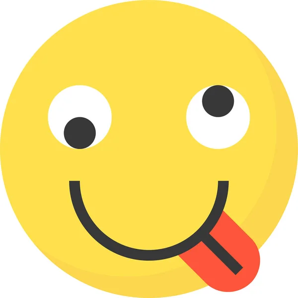 Őrült Emoji Emoticon Ikon Lapos Stílusban — Stock Vector