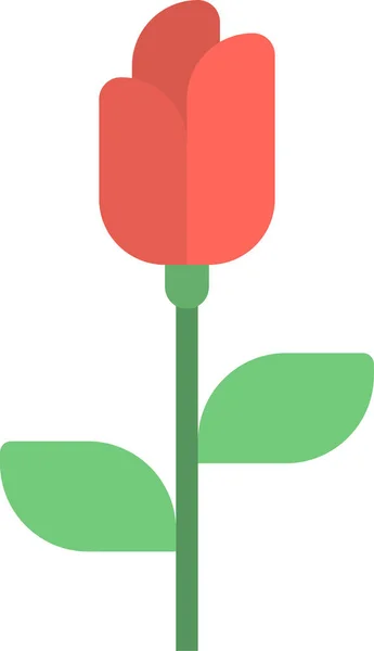 Flower Red Rose Icon Flat Style — 图库矢量图片