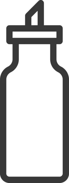 Botella Contenedor Icono Comida Estilo Esquema — Archivo Imágenes Vectoriales