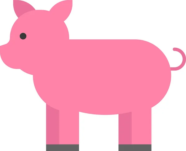 フラットスタイルの動物性哺乳動物豚のアイコン — ストックベクタ