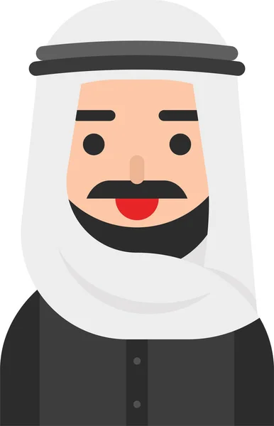 Avatar Barba Keffiyeh Icono Estilo Plano — Vector de stock