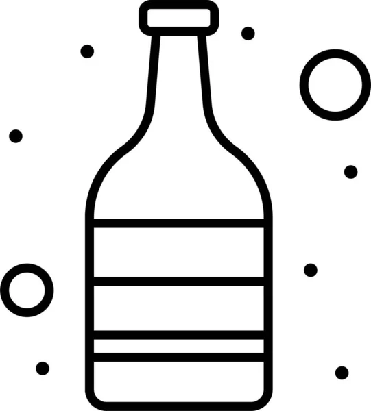 Ícone Vinho Garrafa Álcool — Vetor de Stock