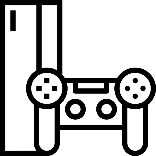 Icono Del Juego Del Dispositivo Consola Estilo Esquema — Vector de stock