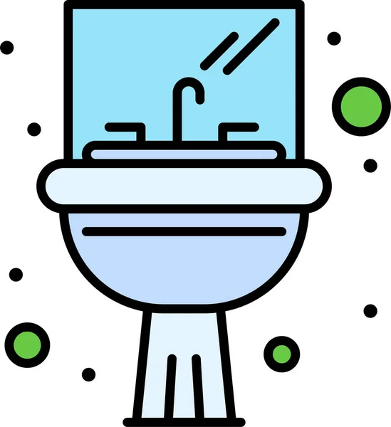 家庭类浴室镜面水槽图标 — 图库矢量图片