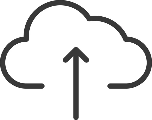 Cloud Computing Icono Datos Estilo Esquema — Archivo Imágenes Vectoriales