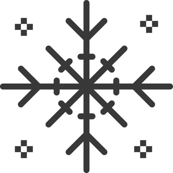 Snow Snowflake Winter Icon Solid Style — Stock Vector