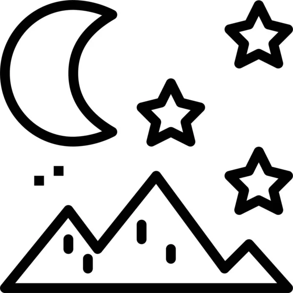 Bright Moon Sky Icon Outline Style — Stock Vector