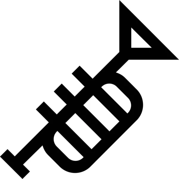 Klanginstrument Trompeten Ikone Umriss Stil — Stockvektor