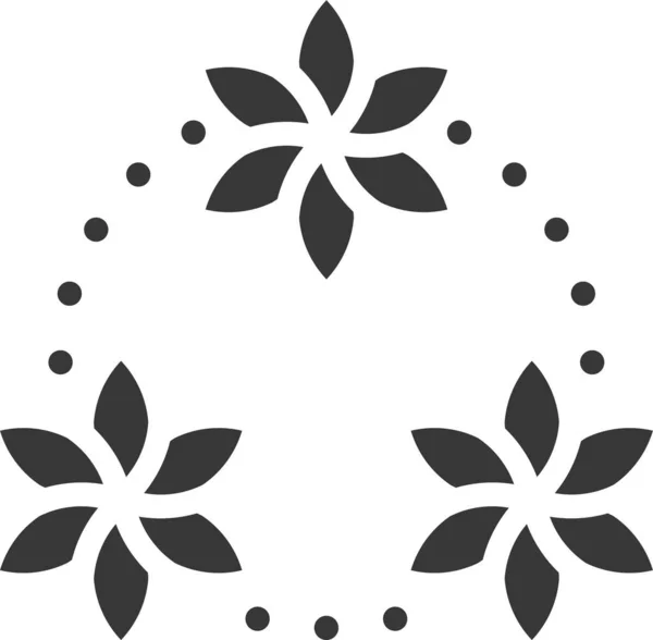 Aroma Flora Florales Symbol Solidem Stil — Stockvektor