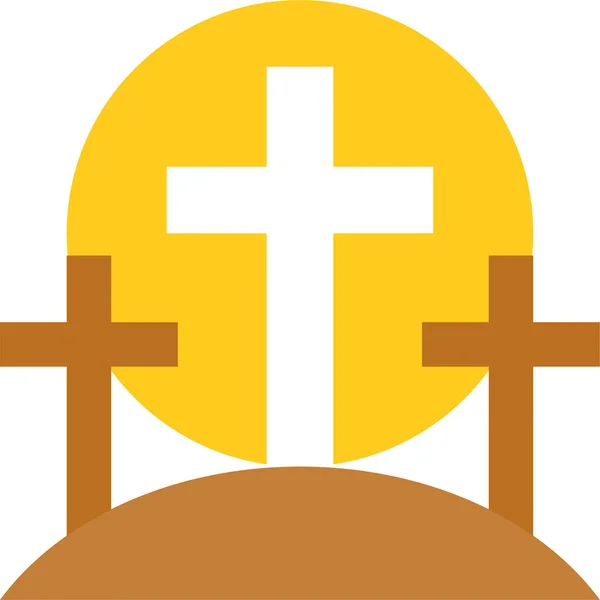 Celebration Cross Death Icon Flat Style — Stock Vector
