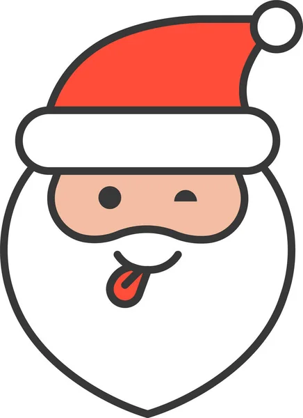 Avartar Emoji Santa Ícone Estilo Filledoutline — Vetor de Stock