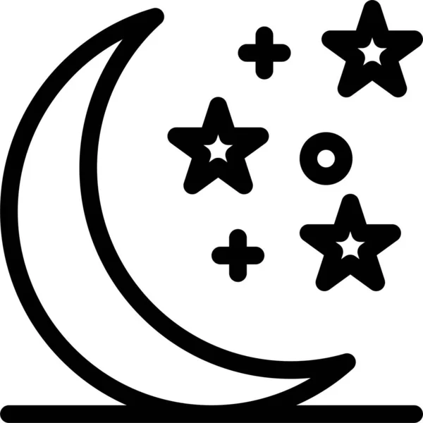 Halloween Noche Luna Icono — Vector de stock