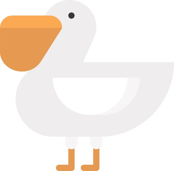 Animal Bird Pelican Icon Flat Style — Stockvector