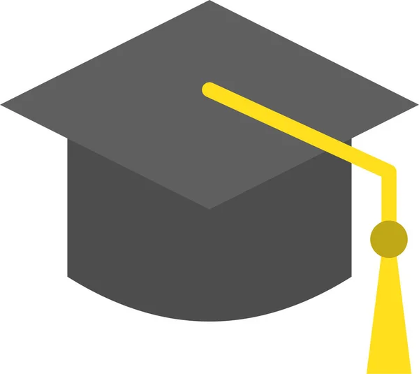Cap Ícone Boné Graduação Educação Estilo Plano —  Vetores de Stock