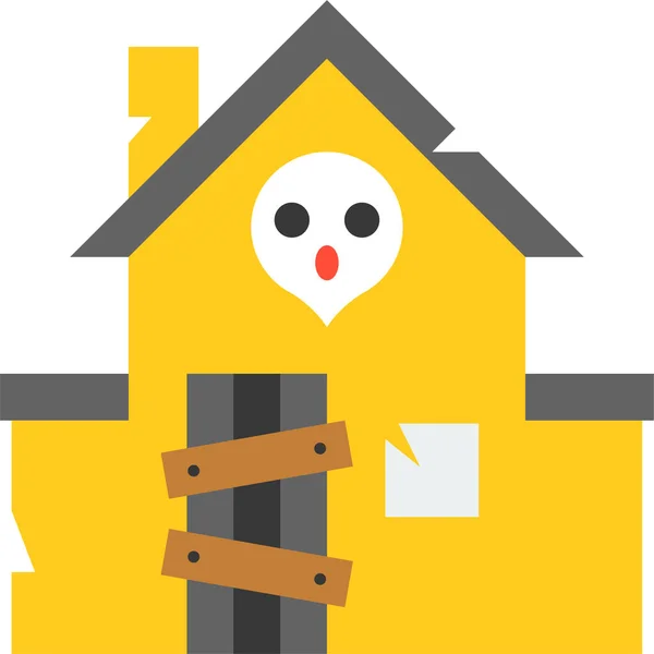 Amusment Entertainment Haunted House Icon Flat Style — Stock Vector