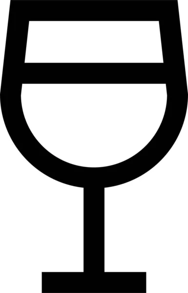 Datum Drink Glas Symbol Umriss Stil — Stockvektor