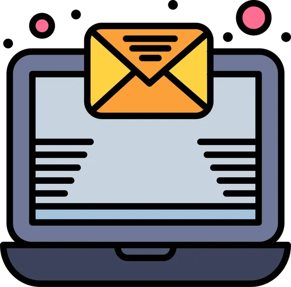 Email Mail Newsletter Icon Filledoutline Style — Image vectorielle