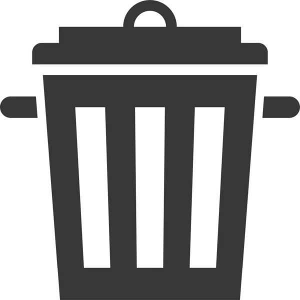 Bin Cleaning Cleaning Equipment Icon Solid Style — Vetor de Stock