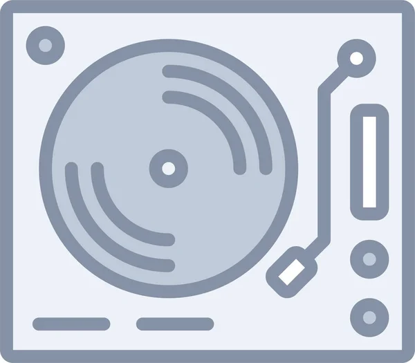 Ikon Musik Multimedia Audio Dalam Gaya Filledoutline - Stok Vektor