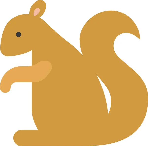 Animal Mammal Squirel Icon Flat Style — Stock Vector