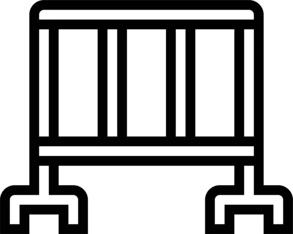 Clôture Limite Icône Sécurité Dans Style Contour — Image vectorielle