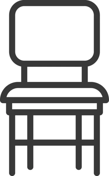Sesselbank Stuhl Ikone Umriss Stil — Stockvektor