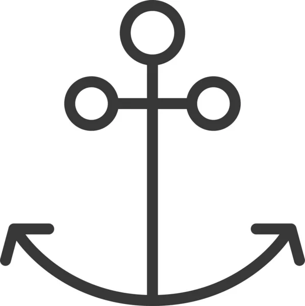 Ancla Barco Mar Icono Estilo Del Esquema — Vector de stock