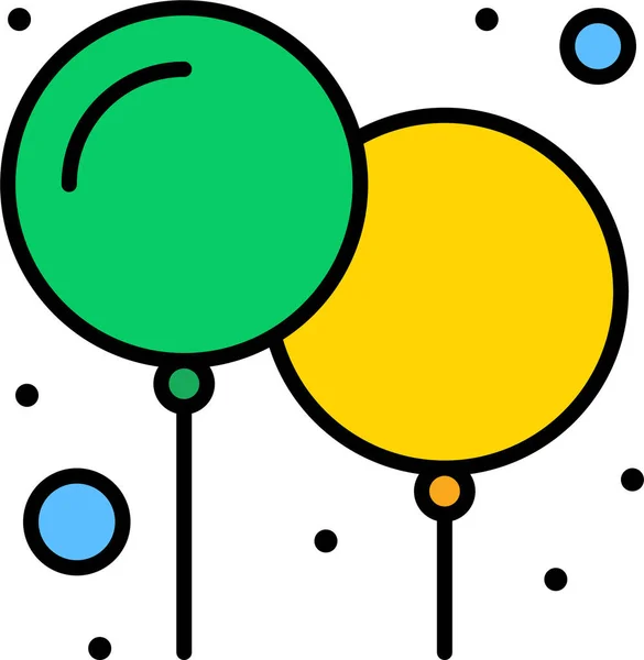 Luftballons Feiern Ikone Des Tages — Stockvektor