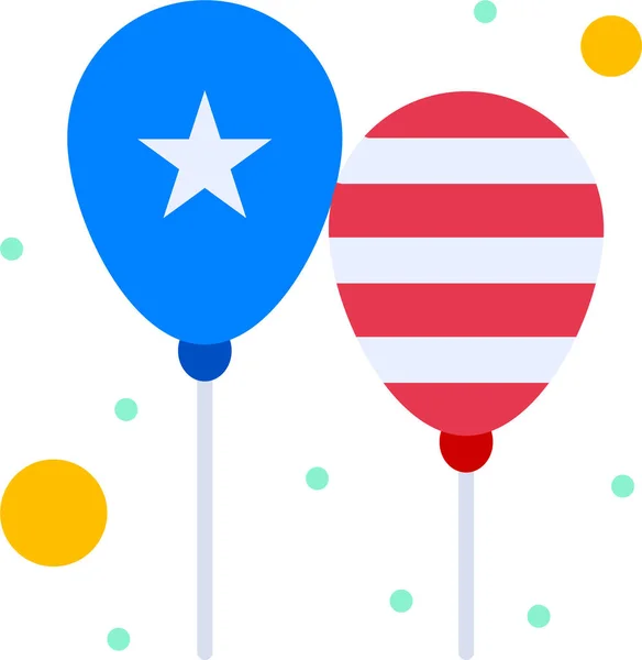 America Balloons Celebrate Icon Independencedayus Category — Stock Vector