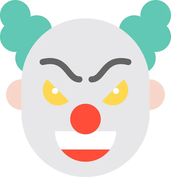 角色小丑在扁平图标之间的光环 — 图库矢量图片
