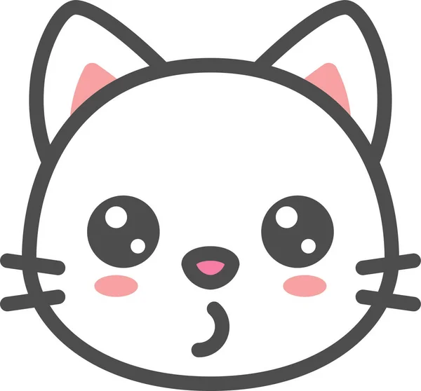 Avatar Gato Bonito Ícone Estilo Filledoutline — Vetor de Stock