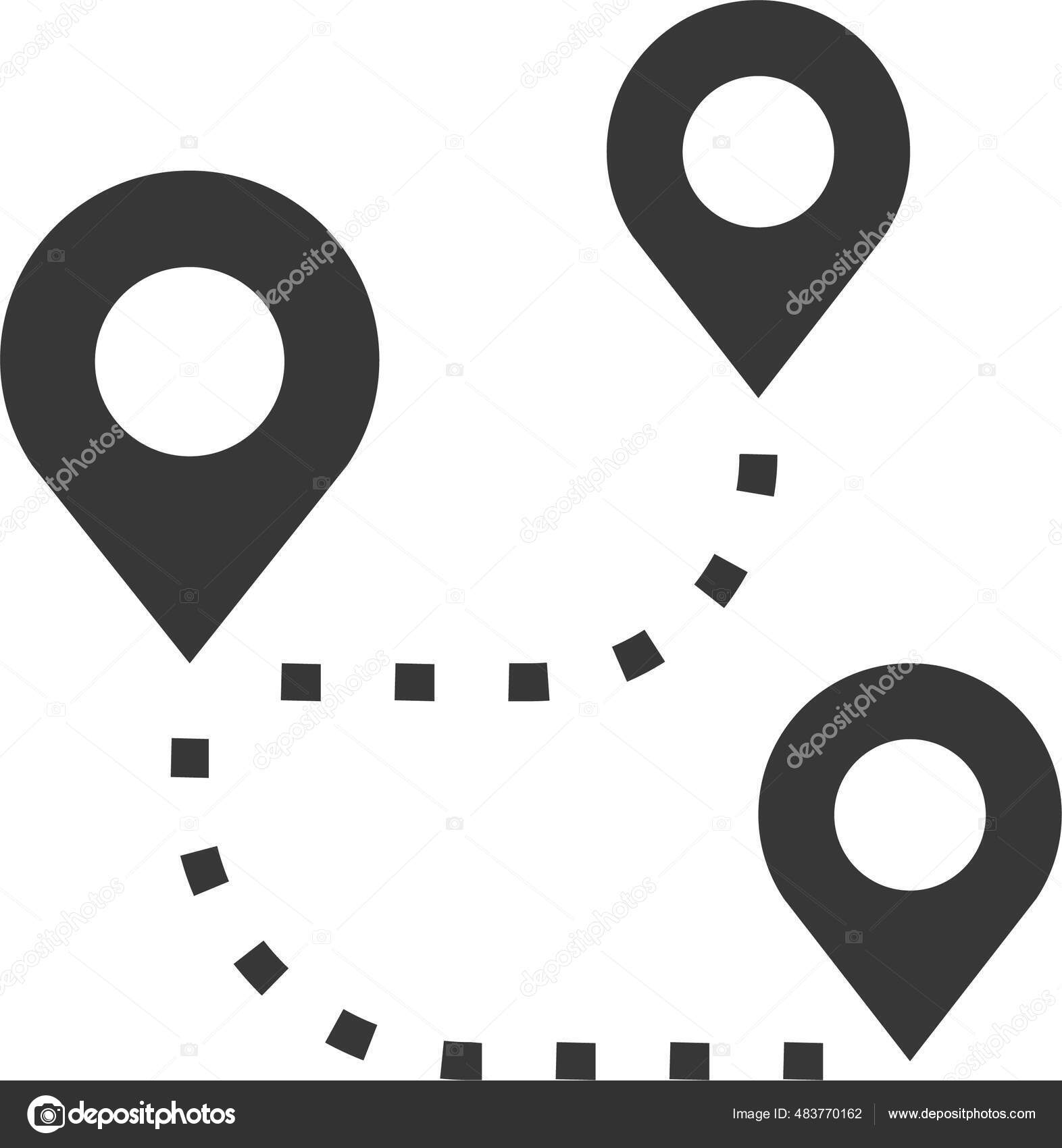 Direction Location Map Icon Solid Style Stock Vector by ©iconfinder