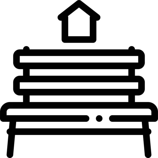 Beggar Bench Home Icon — Stock Vector