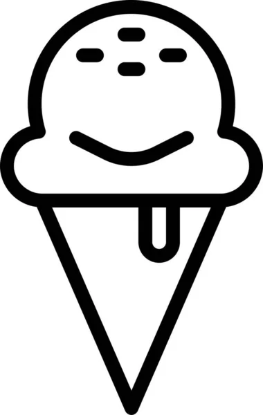奶油食品冰淇淋图标的轮廓风格 — 图库矢量图片