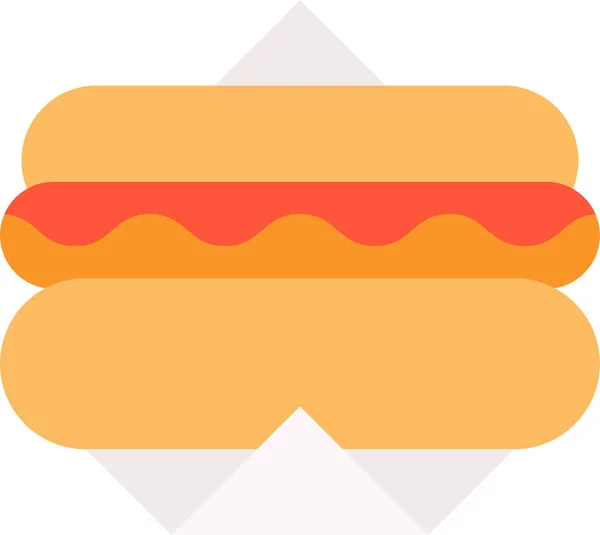 Швидка Їжа Гаряча Собака Значок Плоскому Стилі — стоковий вектор
