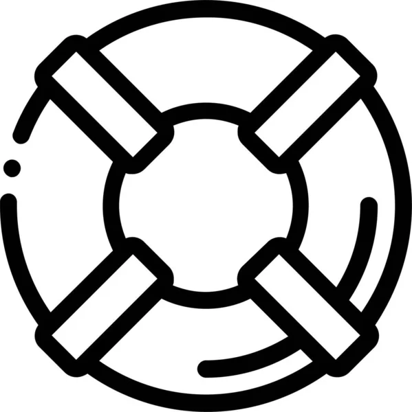 Canoeing Lifebuoy Outline Icon Outline Style — 스톡 벡터
