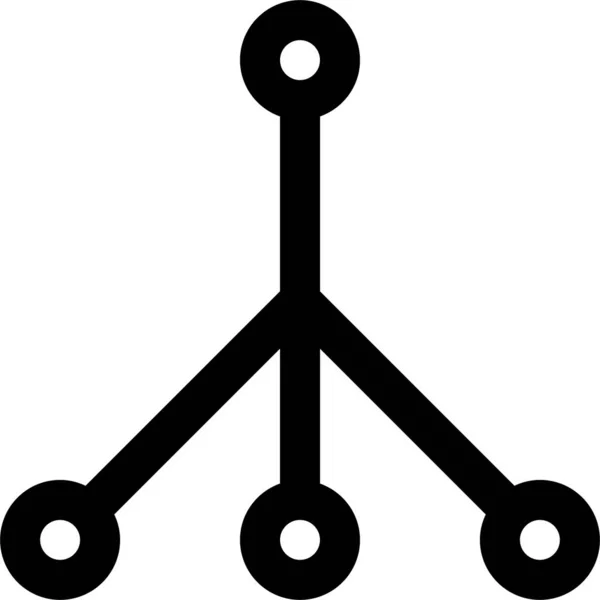 Иконка Контура Сети Подключения Стиле Контура — стоковый вектор