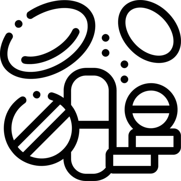Medicines Supplements Outline Icon Outline Style — 图库矢量图片