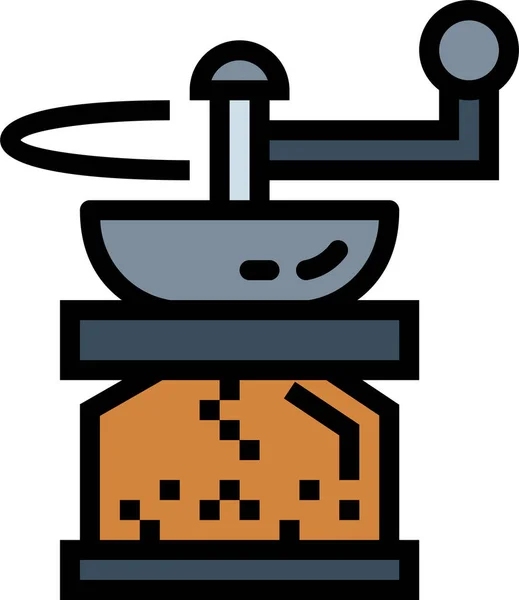 Coffee Grinder Kitchenware Icon Filledoutline Style — Stock Vector