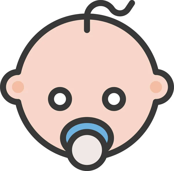 Babe Baby Child Icon Filledoutline Style — Stock vektor