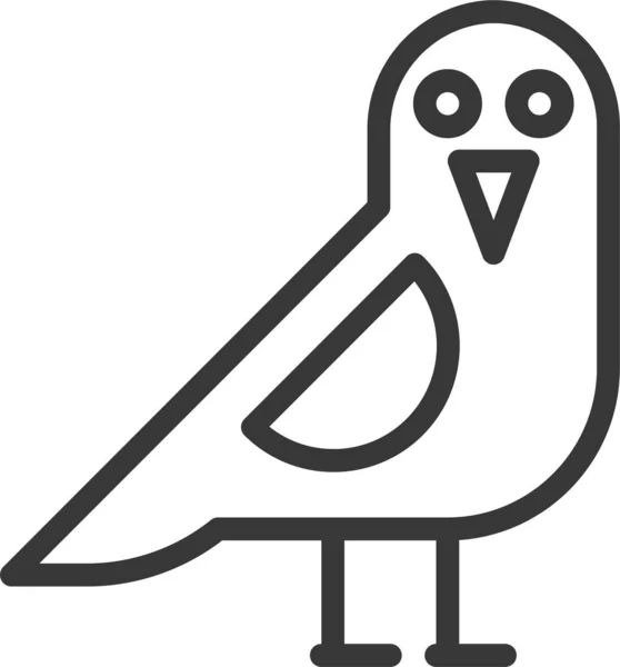 Tier Vogel Krähen Symbol Umriss Stil — Stockvektor